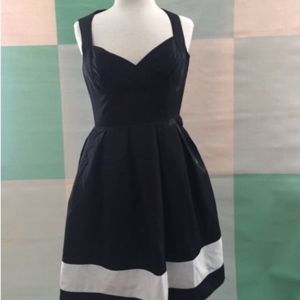 SHOSHANNA Black & White Fit Flare Cocktail dress 6